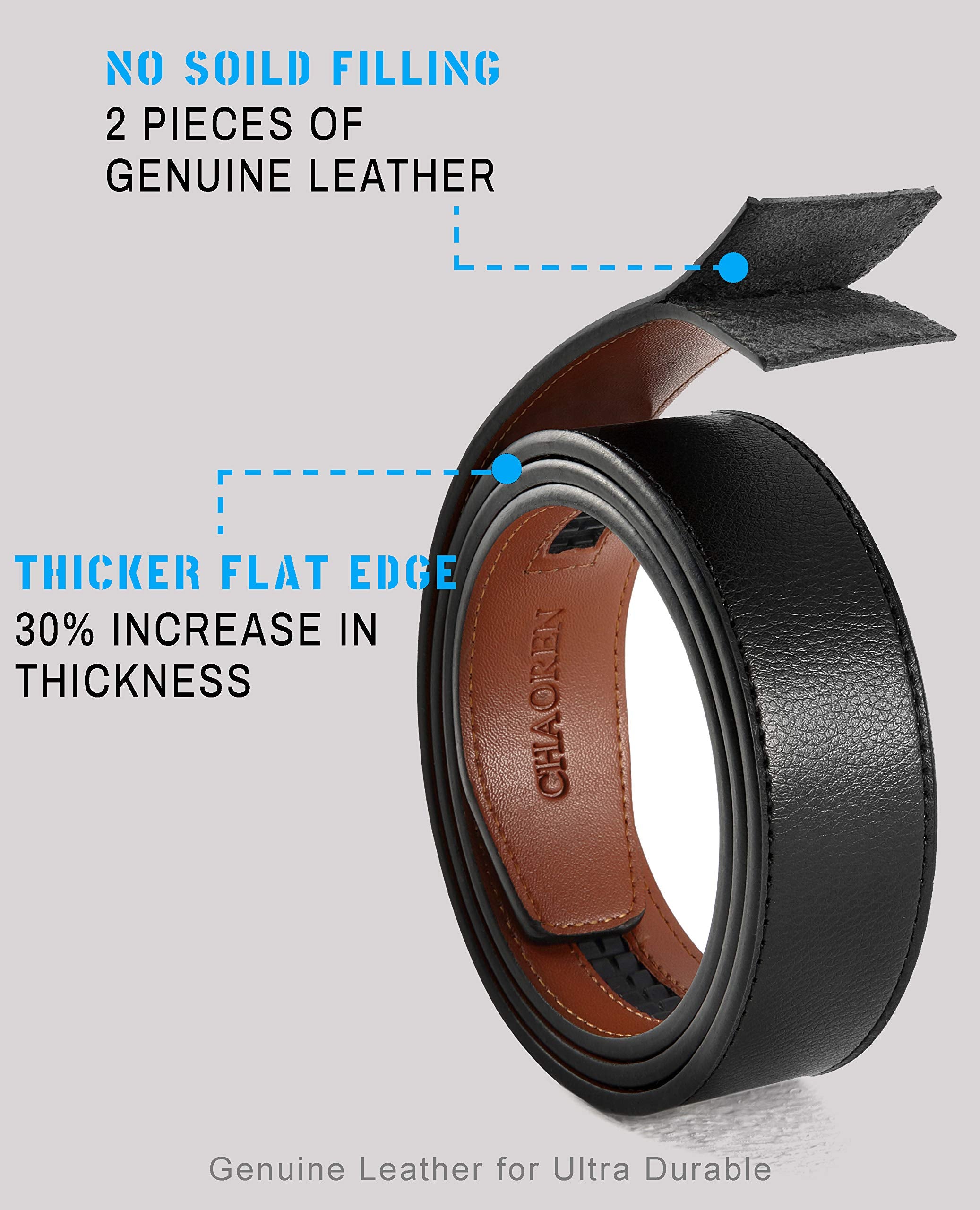 CHAOREN Mens Belt Leather Belts for Men Ratchet Belt, Customizable Fit (35mm)