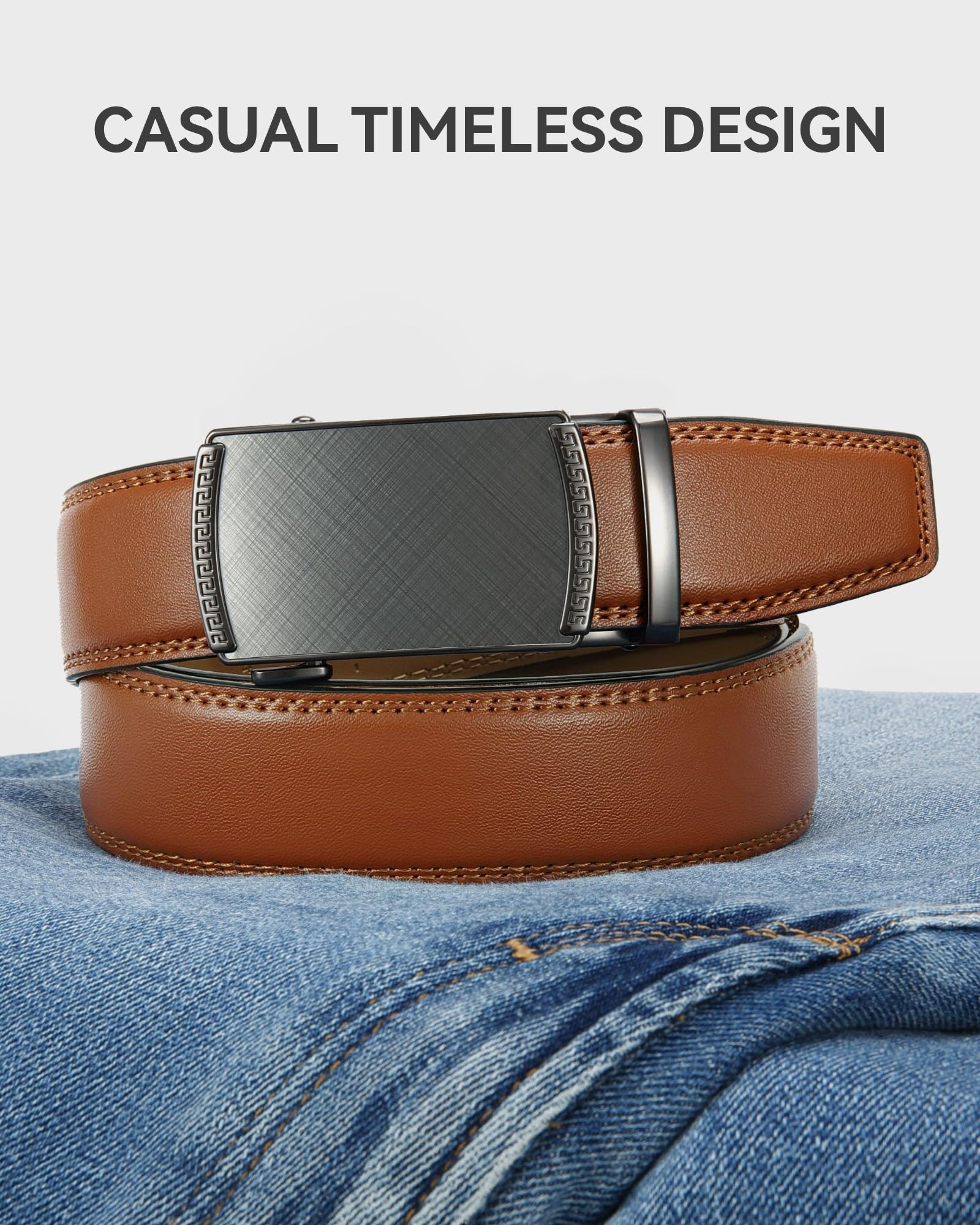 CHAOREN Mens Belt Leather Belts for Men Ratchet Belt, Customizable Fit (35mm)