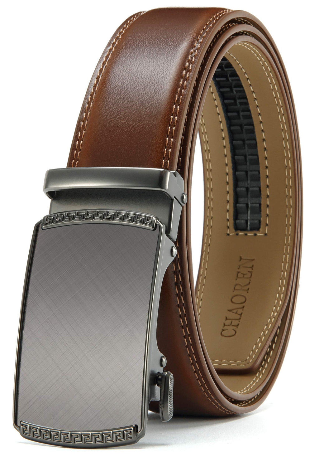CHAOREN Mens Belt Leather Belts for Men Ratchet Belt, Customizable Fit (35mm)
