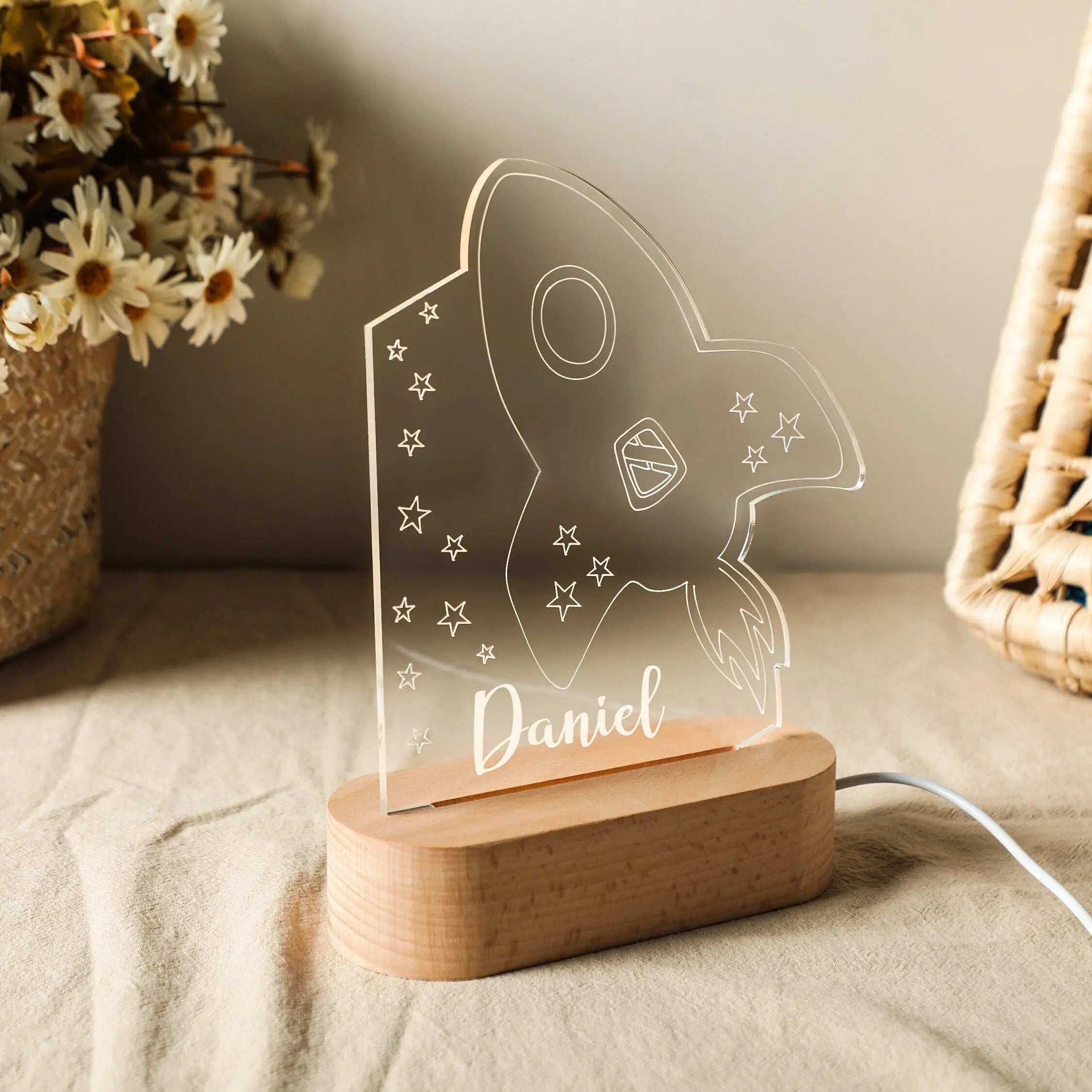 Baby Kids USB Night Light Personalized Children Name Lamp Custom Nursery Newborn Bedroom Home Decoration Birthday Souvenir Gift