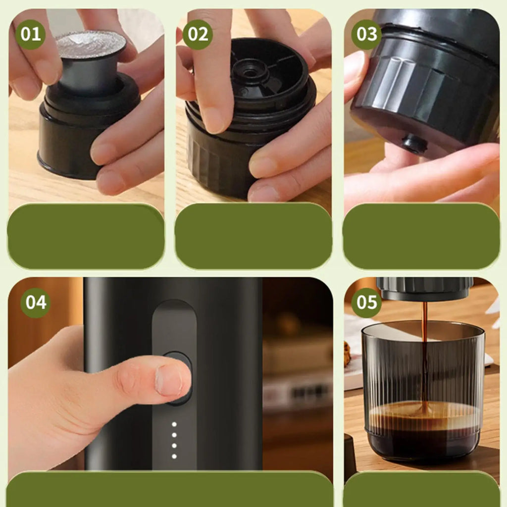 Portable Coffee Maker Mini Espresso Machine Convenient Rechargeable for Office Hiking Car Travel RV Espresso Coffee Makers