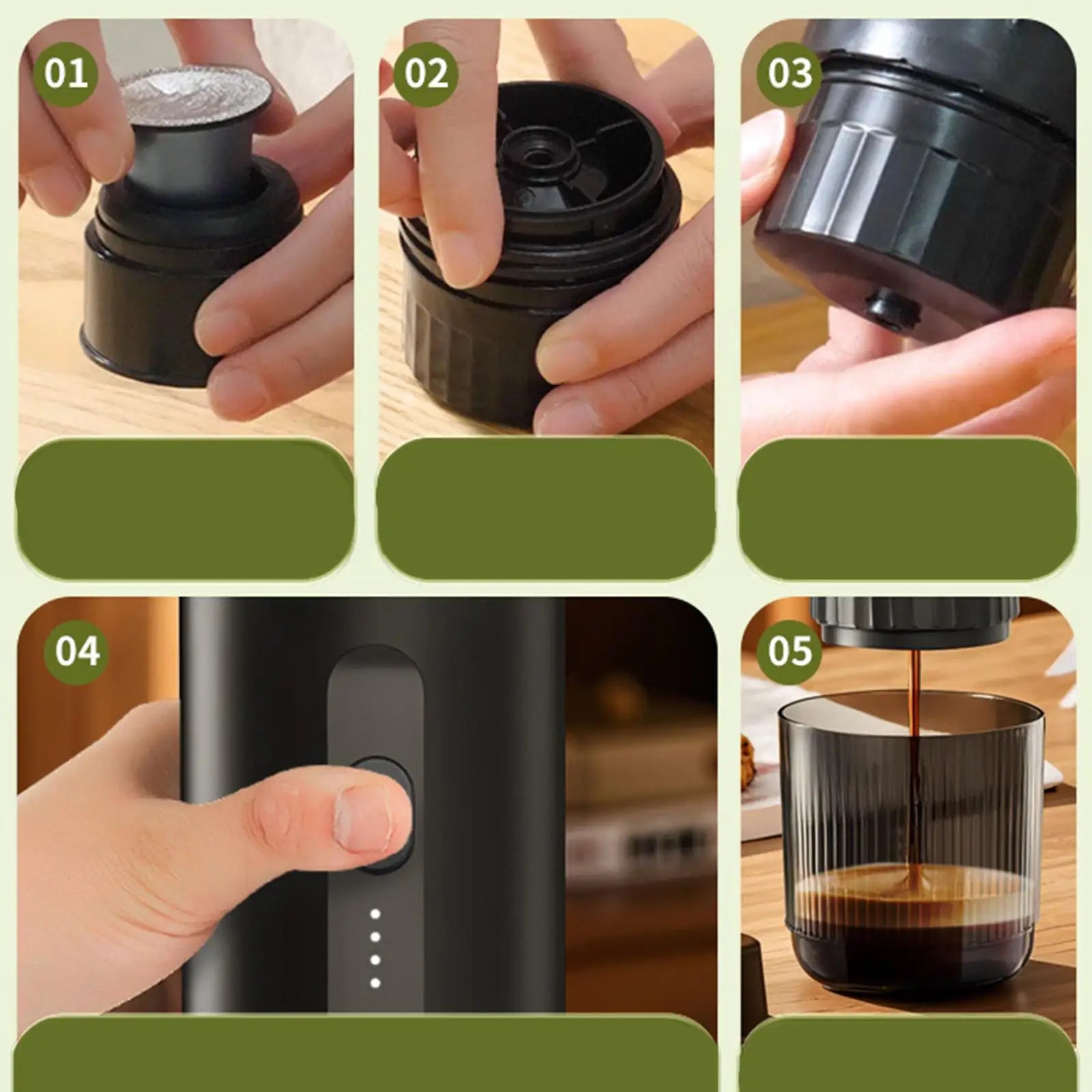 Portable Coffee Maker Mini Espresso Machine Convenient Rechargeable for Office Hiking Car Travel RV Espresso Coffee Makers