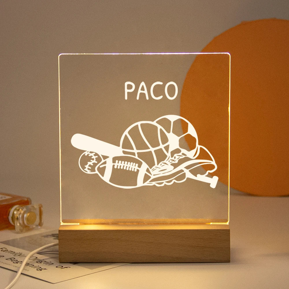 Drop Shipping Personalized Nightlight USB LED Customized Name 3D Lamp  Decoration Bedroom Toys Birthday For Baby Children Gift