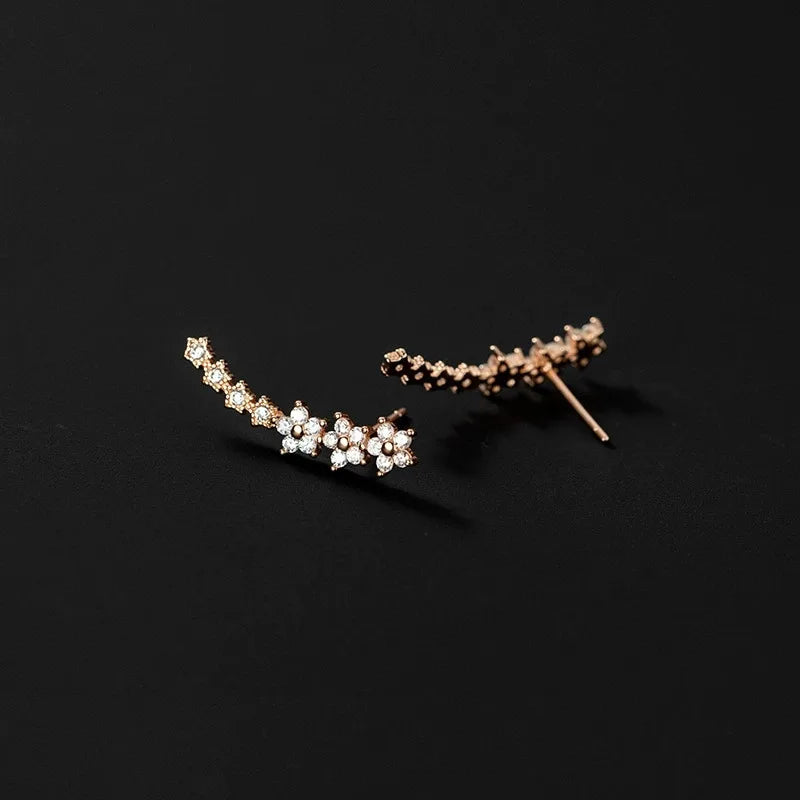 Women's Europe United States Cross-Border New Niche Design Sweet Temperament Stars Natural Stone Stainless Steel Stud Earrings