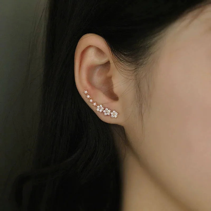 Women's Europe United States Cross-Border New Niche Design Sweet Temperament Stars Natural Stone Stainless Steel Stud Earrings