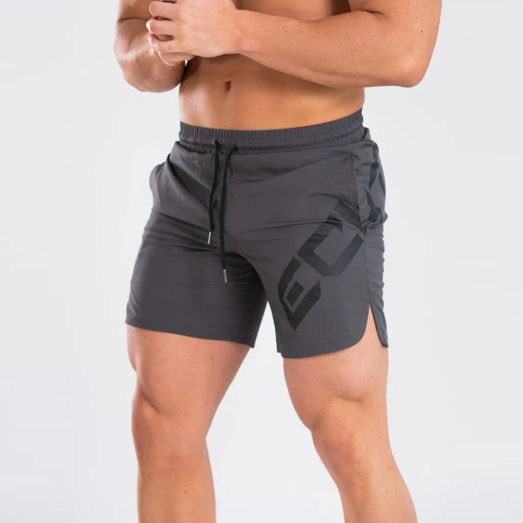Mens Shorts  Men Casual Beach Shorts Bodybuilding Fitness Short Sweat Quick Dry Big Letter Print
