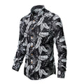 Man's shirts Cotton Vintage clothes flowers shirt Korean clothing  men's fashion Beach Men's clothing Long sleeve shirt Top 1025