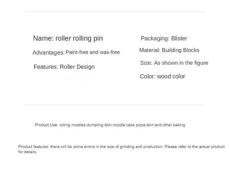 Wooden Rolling Pin Professional Dough Roller Non Stick Rolling Pin For Pasta Dough Pizza Baking Cookies Biscuit Fondant Cake