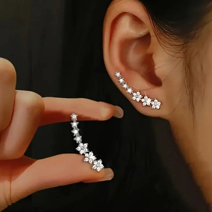 Women's Europe United States Cross-Border New Niche Design Sweet Temperament Stars Natural Stone Stainless Steel Stud Earrings