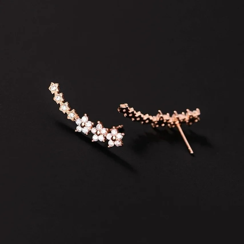 Women's Europe United States Cross-Border New Niche Design Sweet Temperament Stars Natural Stone Stainless Steel Stud Earrings