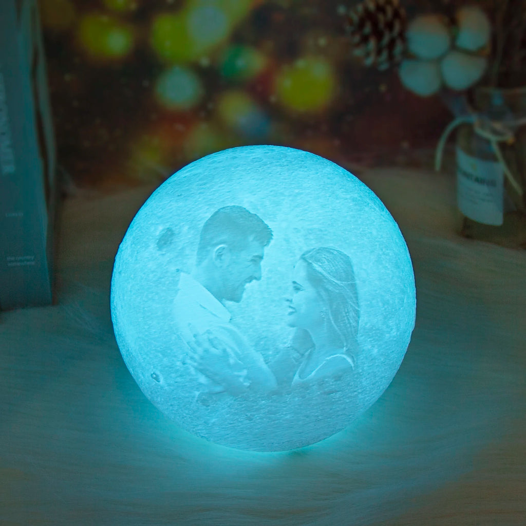 3D Printing Moon Lamp Personalized Photo Text Customized USB Night Light Birthday Mother Day Valentine's Christmas Lunar Gift