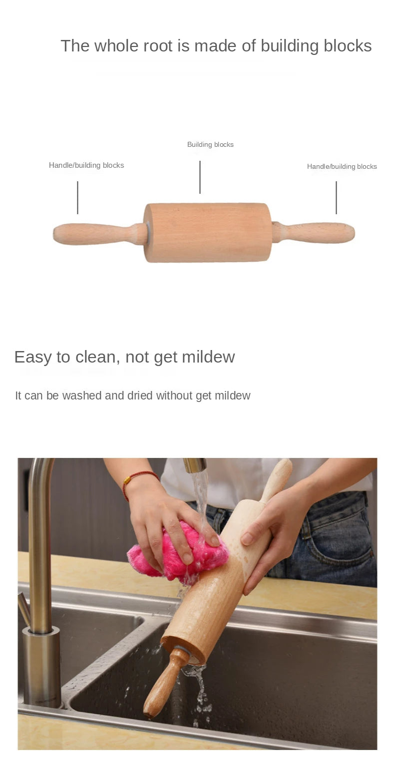 Wooden Rolling Pin Professional Dough Roller Non Stick Rolling Pin For Pasta Dough Pizza Baking Cookies Biscuit Fondant Cake