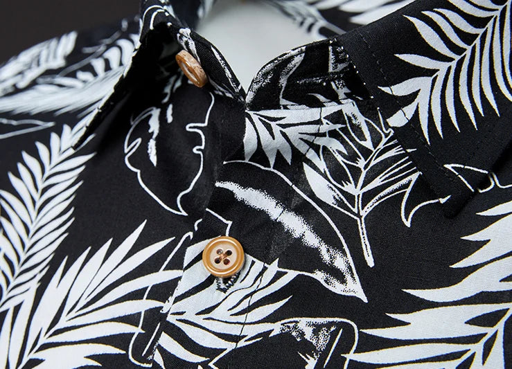 Man's shirts Cotton Vintage clothes flowers shirt Korean clothing  men's fashion Beach Men's clothing Long sleeve shirt Top 1025