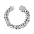 TOPGRILLZ 12mm Miami Cuban Chain Bracelet With Spring Clasp High Quality Fully Iced Cubic Zirconia  Hip Hop Fashion Jewelry Gift