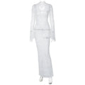 Wholesale Summer 2025 New Fashion Casual Sexy Deep V Lace Pattern Perspective Slim Sleeve Women's Dress