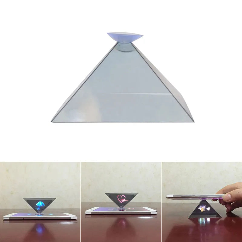 Dropshipping 3D Hologram Pyramid Display Projector Video Stand Universal For Smart Mobile Phone стойка для микрофона proyectores