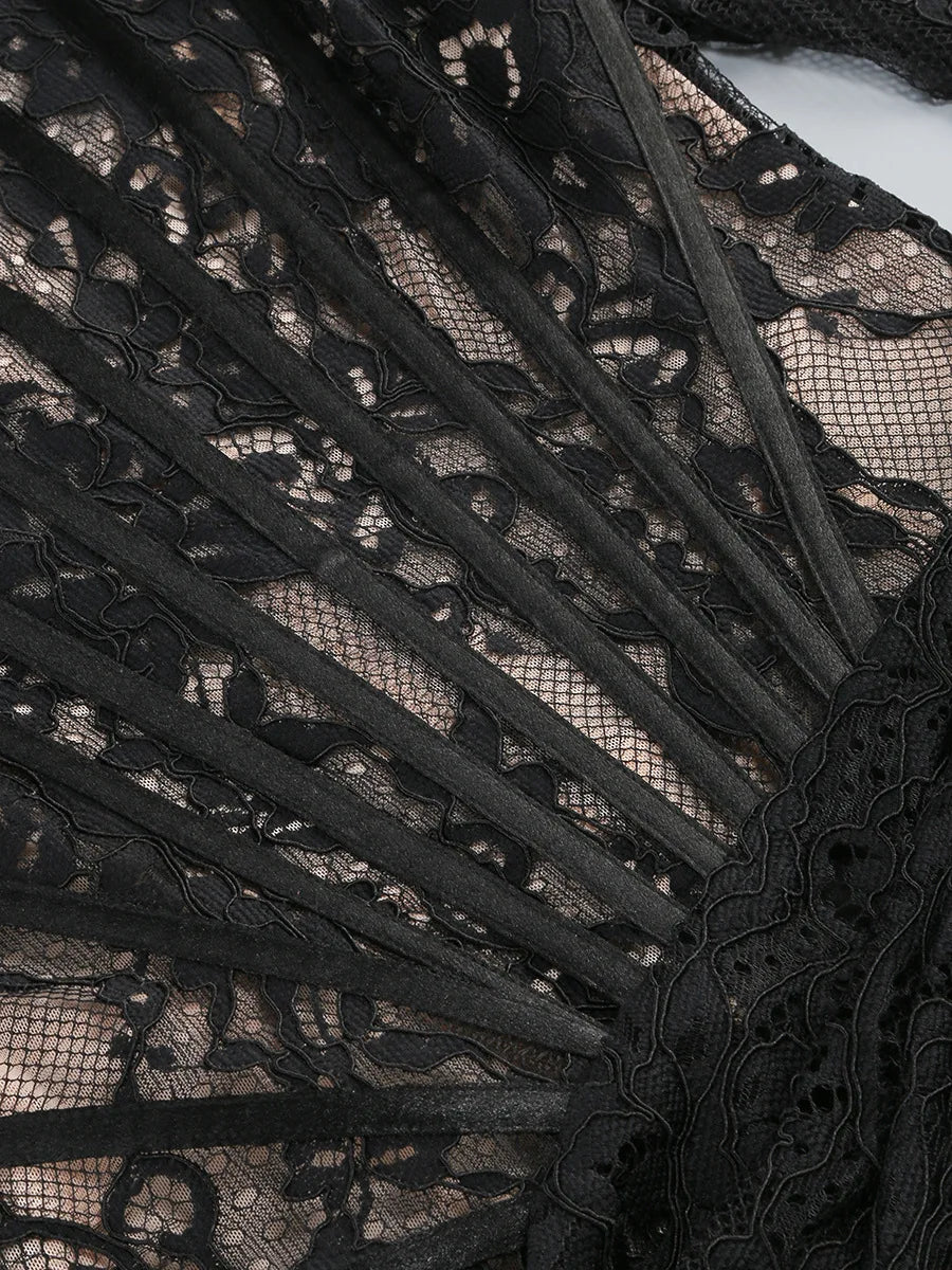 LS2535  High Quality Women Fashion Long Sleeve Wedding Dresses for Bride Mini Lace Women Sexy Dress