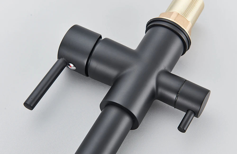 rozin Gun Grey Filter Water Kitchen Faucet Black Pull Down Spring 3 Way Faucets Brass 360 Swivel Purification Water Mixer Tap