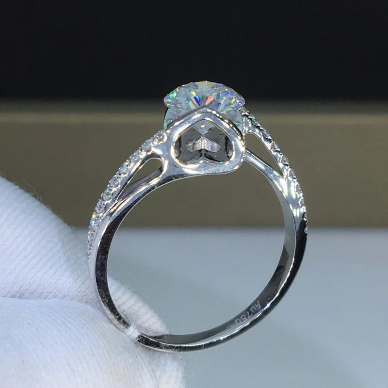 New 925 Sterling Silver Ring 2 Carat Zircon Simulation CZ Ring, A Wedding Gift For Women'S Charm Jewelry