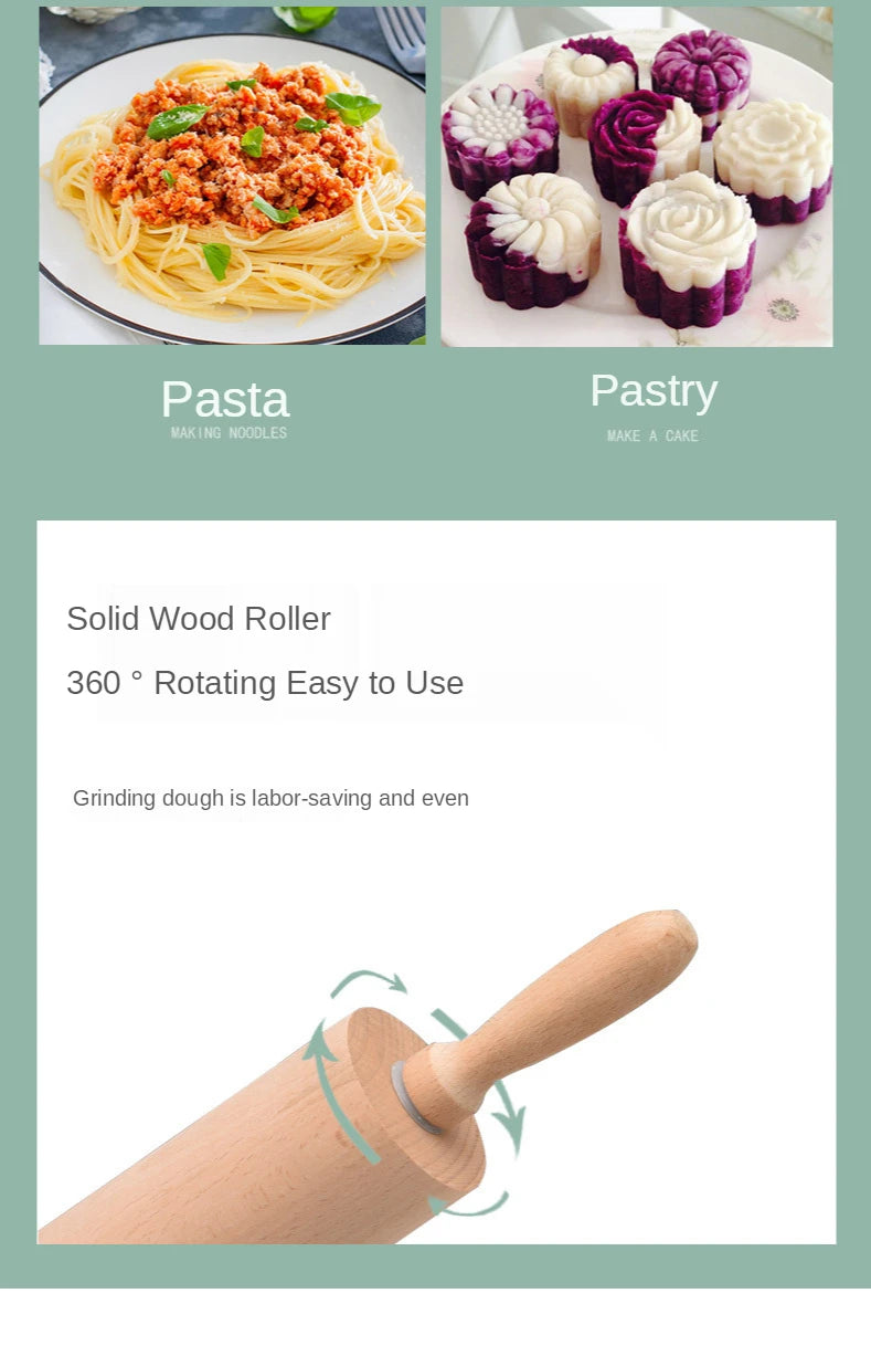 Wooden Rolling Pin Professional Dough Roller Non Stick Rolling Pin For Pasta Dough Pizza Baking Cookies Biscuit Fondant Cake