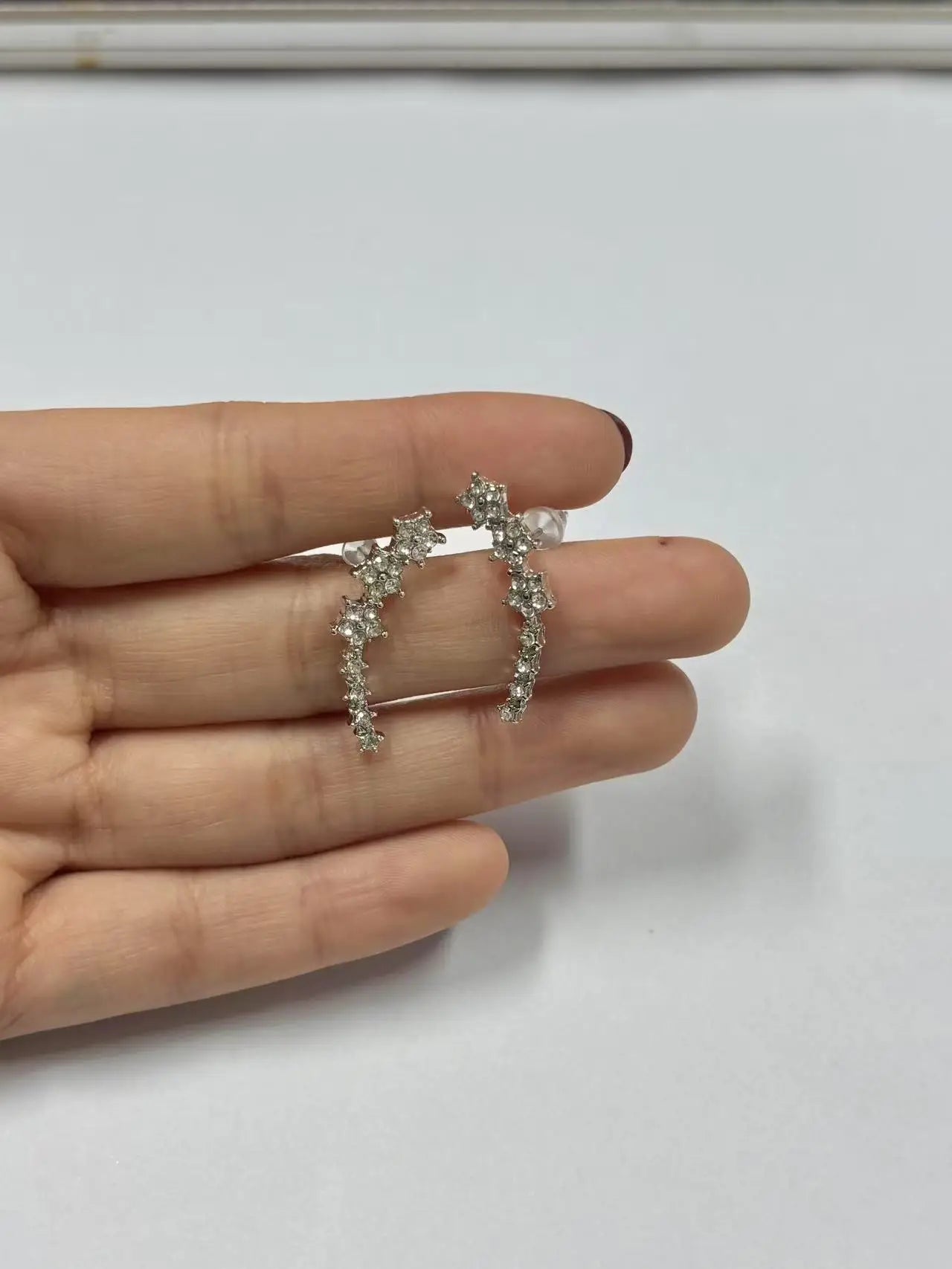Women's Europe United States Cross-Border New Niche Design Sweet Temperament Stars Natural Stone Stainless Steel Stud Earrings