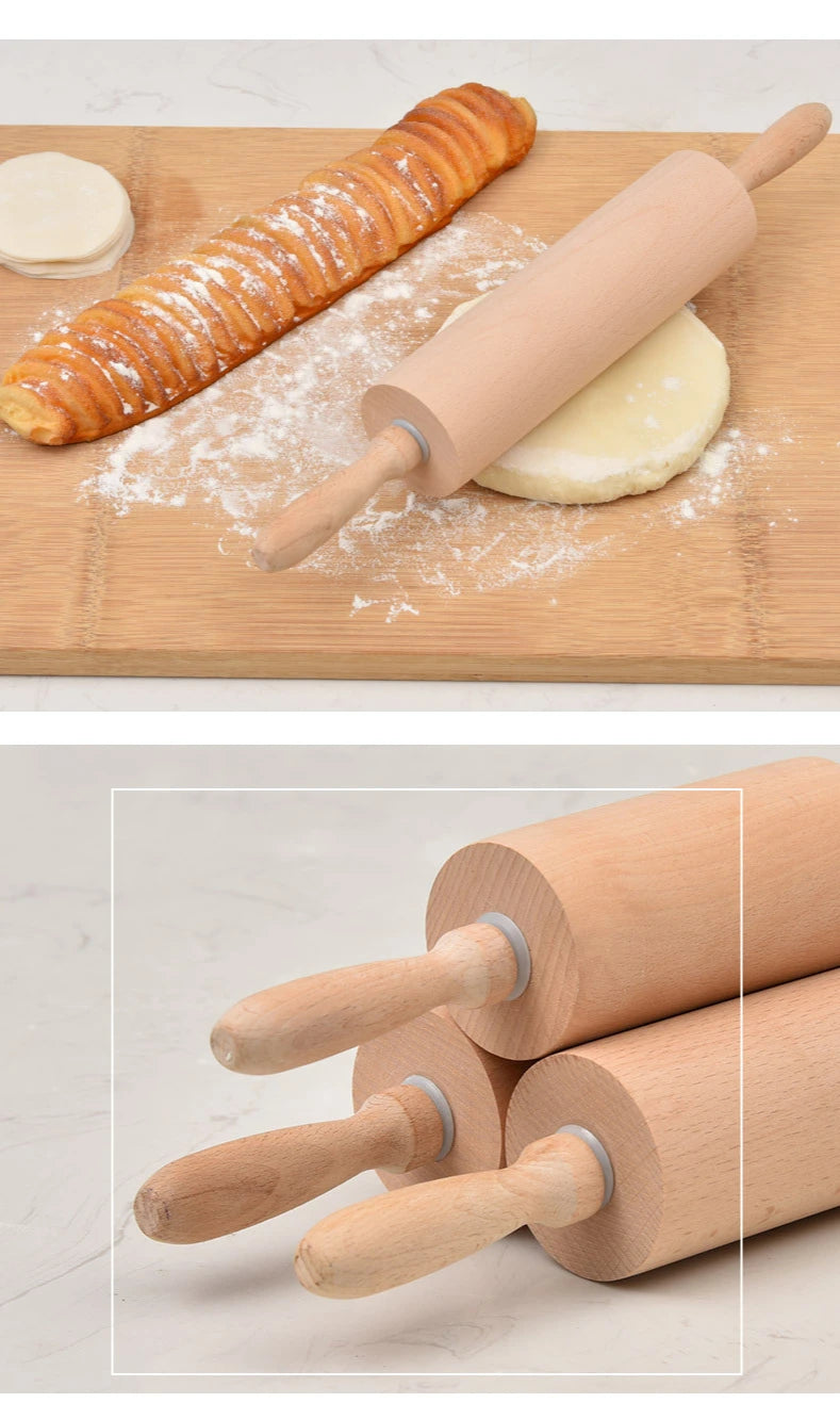 Wooden Rolling Pin Professional Dough Roller Non Stick Rolling Pin For Pasta Dough Pizza Baking Cookies Biscuit Fondant Cake