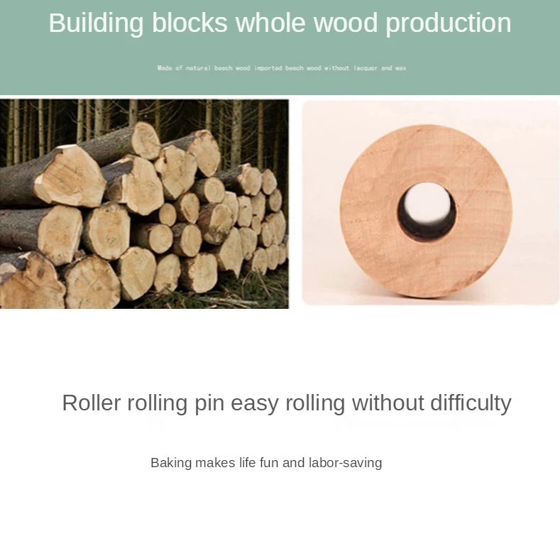 Wooden Rolling Pin Professional Dough Roller Non Stick Rolling Pin For Pasta Dough Pizza Baking Cookies Biscuit Fondant Cake