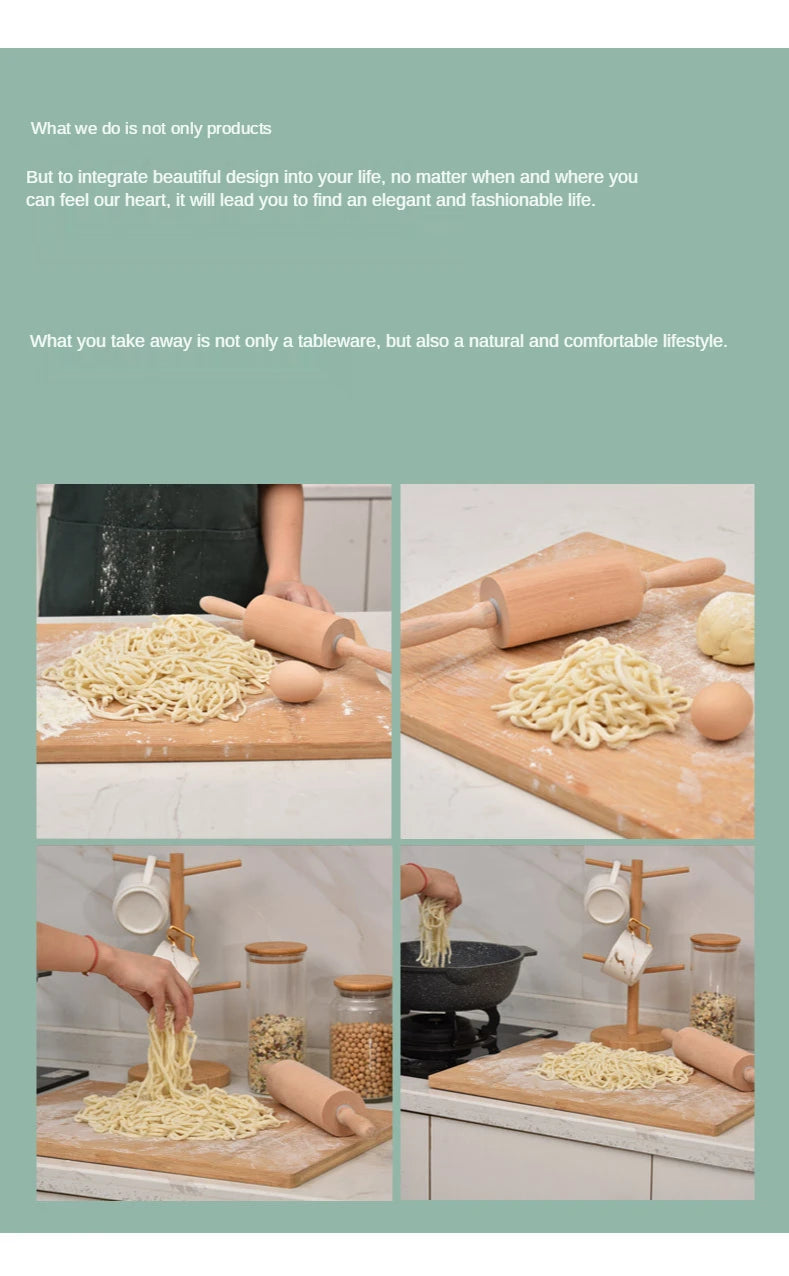 Wooden Rolling Pin Professional Dough Roller Non Stick Rolling Pin For Pasta Dough Pizza Baking Cookies Biscuit Fondant Cake