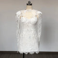 SS2349 White Lace Hollow  Out Elegant Two Pieces Dress High Waist Long Sleeve Mini Dress Luxury Evening Party Dresses