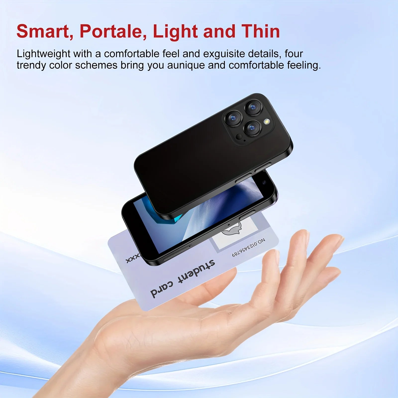 Mini smartphone is equipped with a 3.0-inch screen, compatible with the Android system, and offers 2GB of RAM and 16GB of ROM