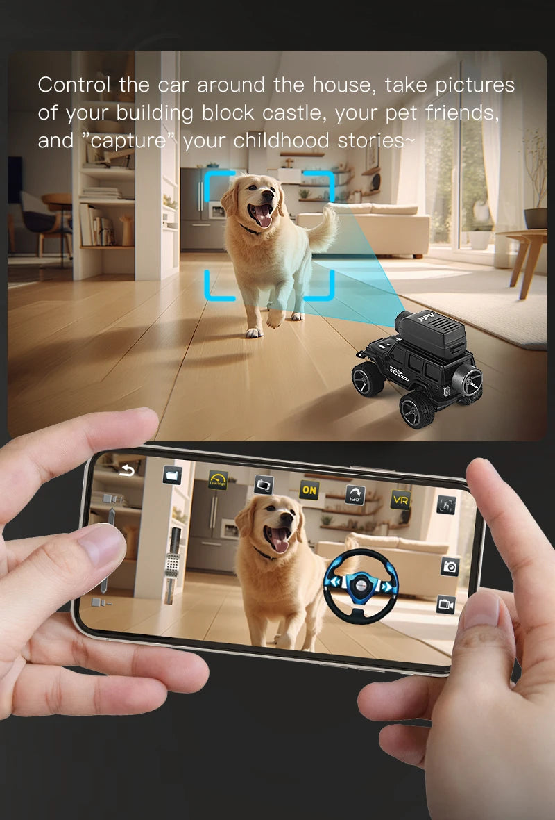 1:64 Mini RC Car 2.4G Remote Contorl Vehicle with Camera WiFi APP Control High Speed Racing Stunt Cars Toy Gift for Kids