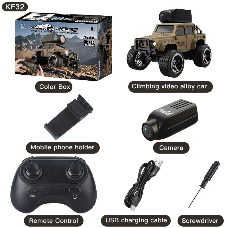1:64 Mini RC Car 2.4G Remote Contorl Vehicle with Camera WiFi APP Control High Speed Racing Stunt Cars Toy Gift for Kids