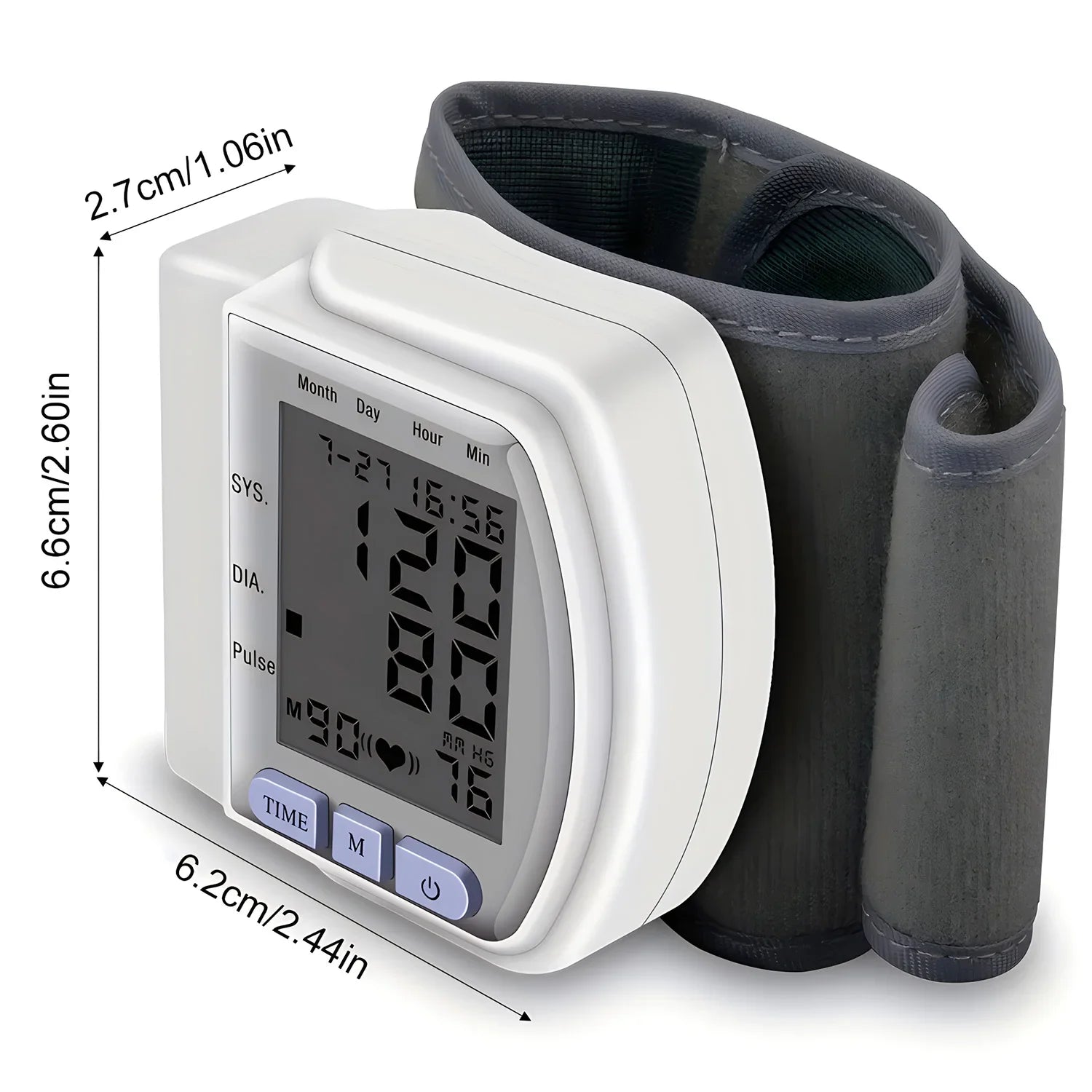 Automatic Tonometer Wrist Blood Pressure Monitor Sphygmomanometer PR LCD Screen Medical Digital Heart Rate Pulse Meter Measure