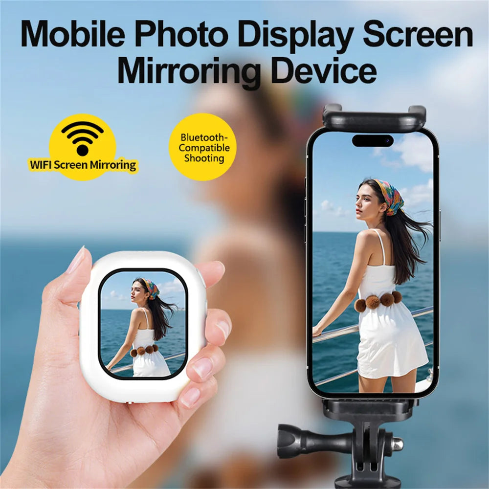 Magnetic Selfie Monitor Screen Mini Wireless Phone Rear Camera Selfie For Vlog Livestream Video Recording Phone Screen Projector
