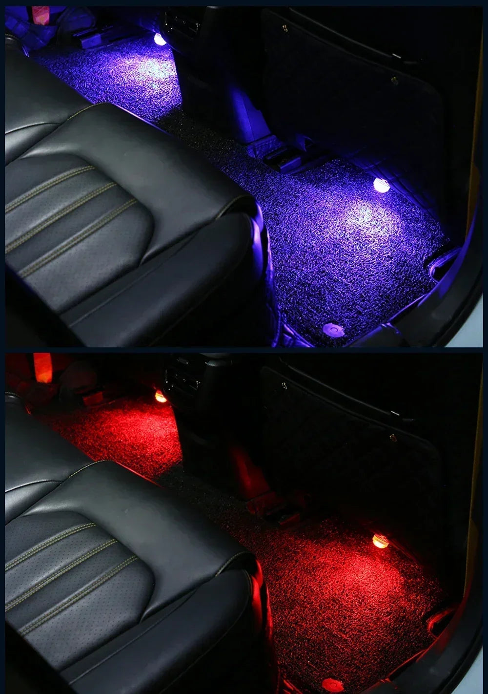 1/10PCS Wireless Adhesive LED Car Interior Ambient Light Remote Control Decor Auto Roof Foot Atmosphere Lamp Bicycle Tail Light