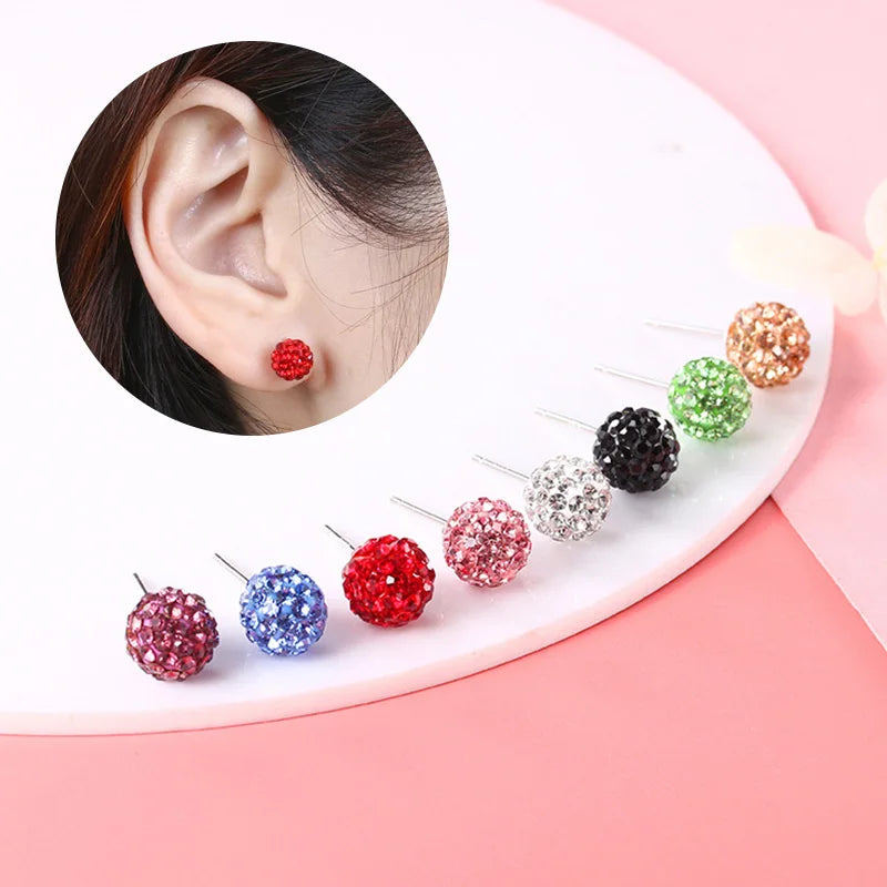 New Fashion Jewelry Full Rhinestone Ball Earrings Autumn and Winter Fashion Korean Temperament Earrings for Women Party Gift