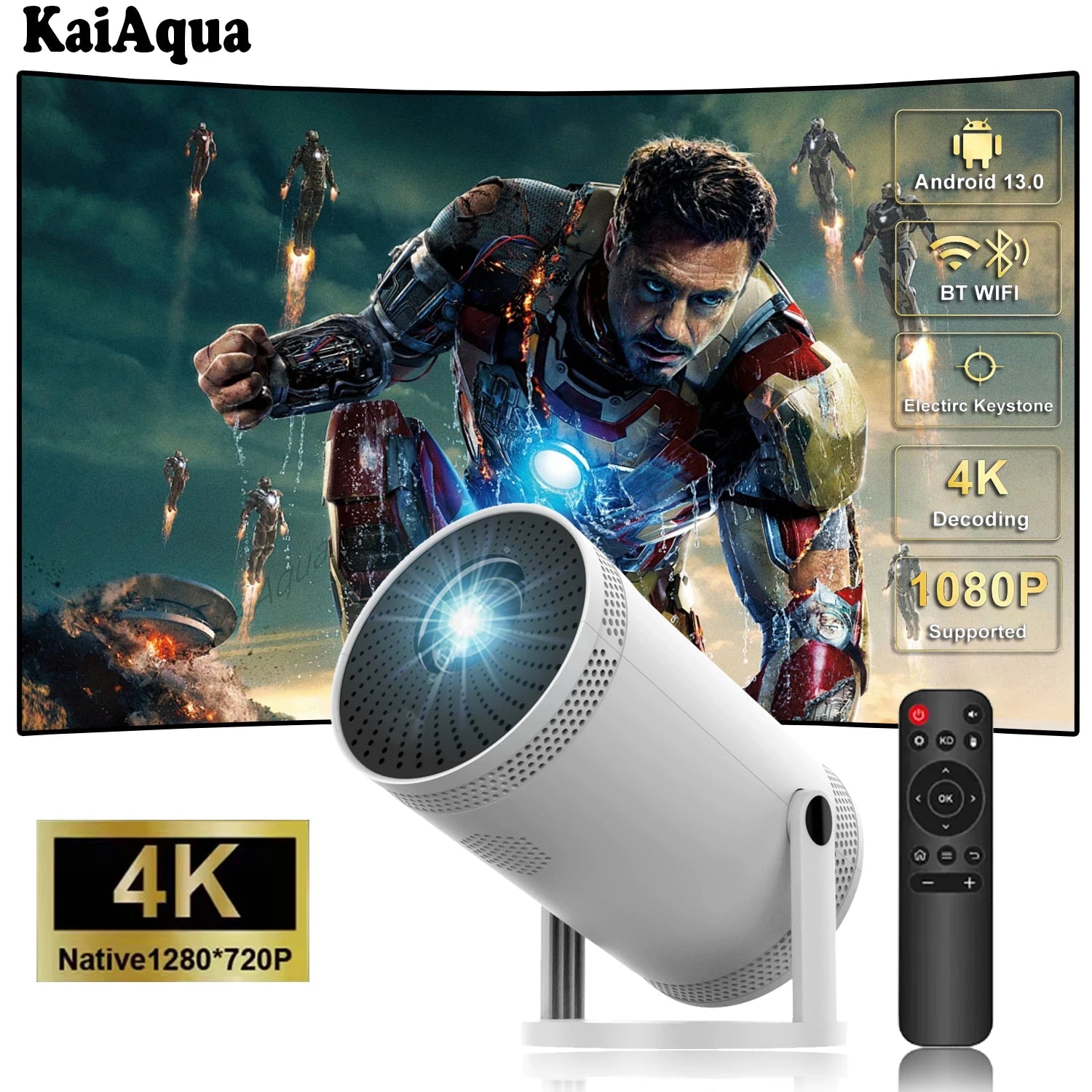 Projector FY300 Pro 4K  Dual  260ANSI Allwinner   1080P 1280*720P Home Cinema Outdoor Projetor