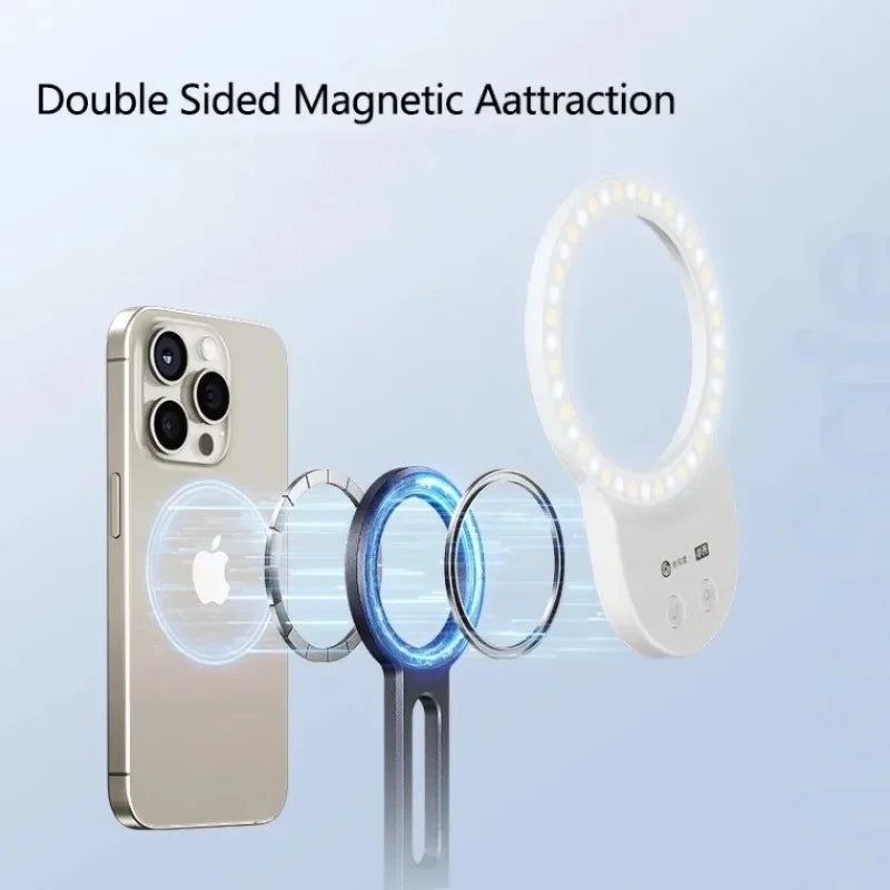 Portable Foldable Double Sided Magnetic Cell Phone Holder Smartphone Tripod Mobile Desktop Bracket for Selfies Live Broadcasts