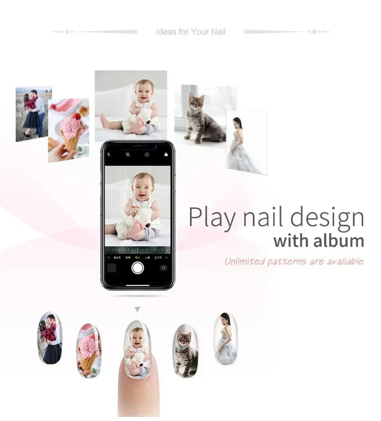 3D Portable Painted Nail Printer Machine Intelligent Automatic Printing Celebrity Home Nail Machine Artifact With Cartridge DIY