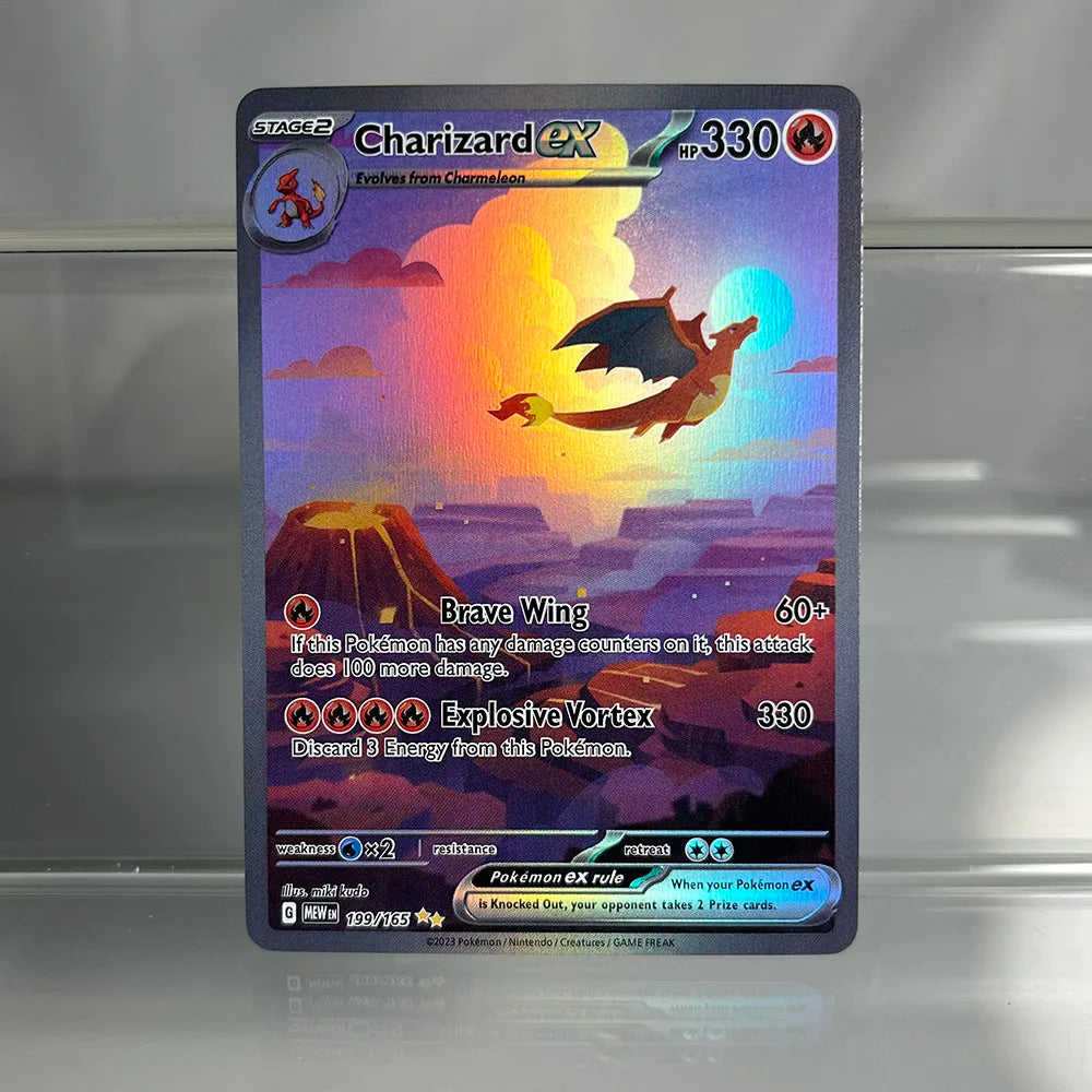 PKM Single Cards Pikachu Charizard EX Bubble Mew Rare Collection Cards PTCG Rainbow