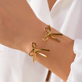 New Classic Sun Moon Pattern Open Bangles Bracelet For Women Gold Color Stainless Steel Heart Cuff Bracelet Hand Ornament Gift