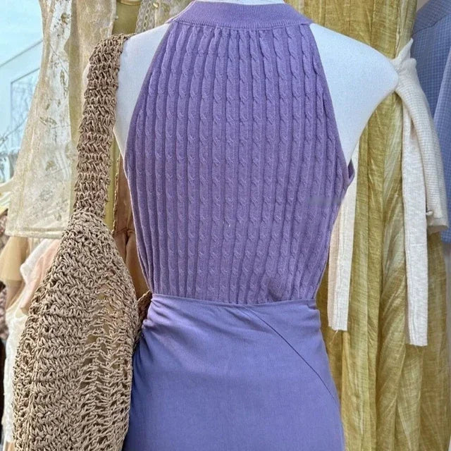 Women's Clothing Two Piece Sets Knitting Tunic Sleeveless Vest High Waist Bandage Skirt Suit Roupas Femme Fashion Korean Outfits