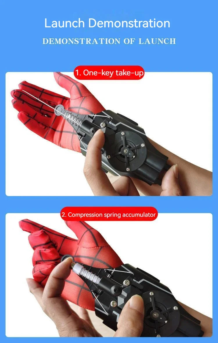 Spider Man Web Shooters ML Legends Spiderman Network Electric Launcher Gloves Toys Manga Figurine Cosplay Props Gift for Kids