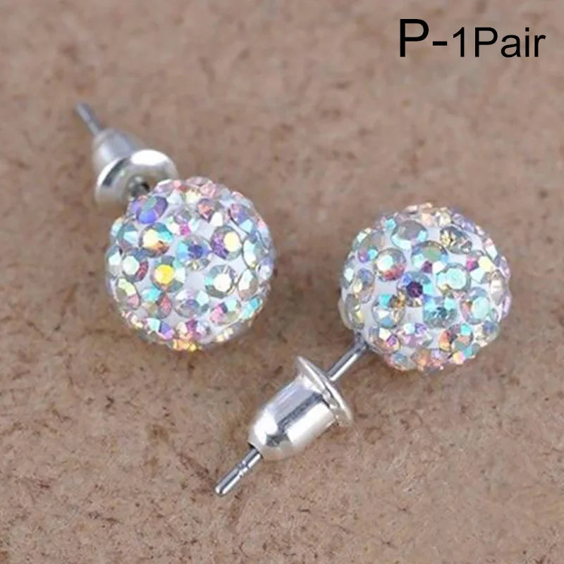 New Fashion Jewelry Full Rhinestone Ball Earrings Autumn and Winter Fashion Korean Temperament Earrings for Women Party Gift