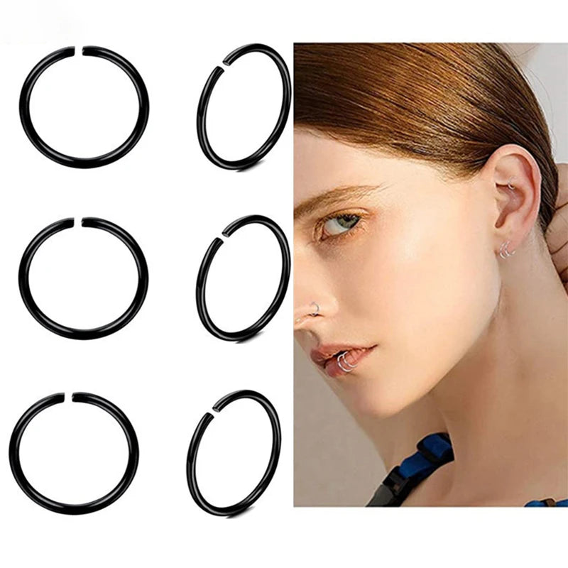 9pcs/lot Steel Ear Piercings Helix Piercings Eyebrow Piercings Lip Labret Rings Earring Tragus Barbell Piercings Body Jewelry