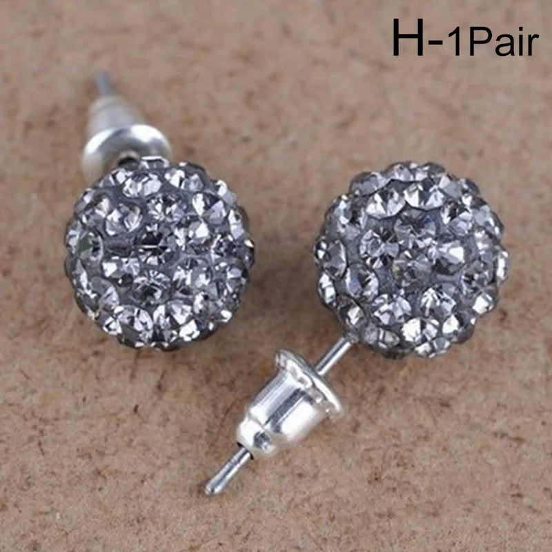 New Fashion Jewelry Full Rhinestone Ball Earrings Autumn and Winter Fashion Korean Temperament Earrings for Women Party Gift