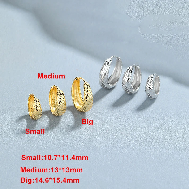INZATT 100% 925 Sterling Silver 18K Round Hoop Earrings for Women Classic Fine Jewelry Minimalist Accessories
