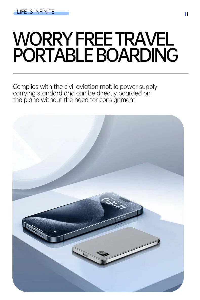 500000mAh 3C Certification Thin Power Bank Ultra For MagSafe 22.5W Magnetic Wireless Fast Charging Portable Battery for Phone