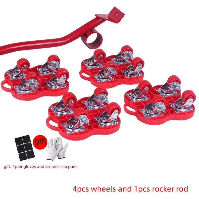 Wheels Rollers for Moving Heavy Furniture Set Heavy Stuffs Transport Lifter Wheeled Mover Roller with Wheel Bar Moving