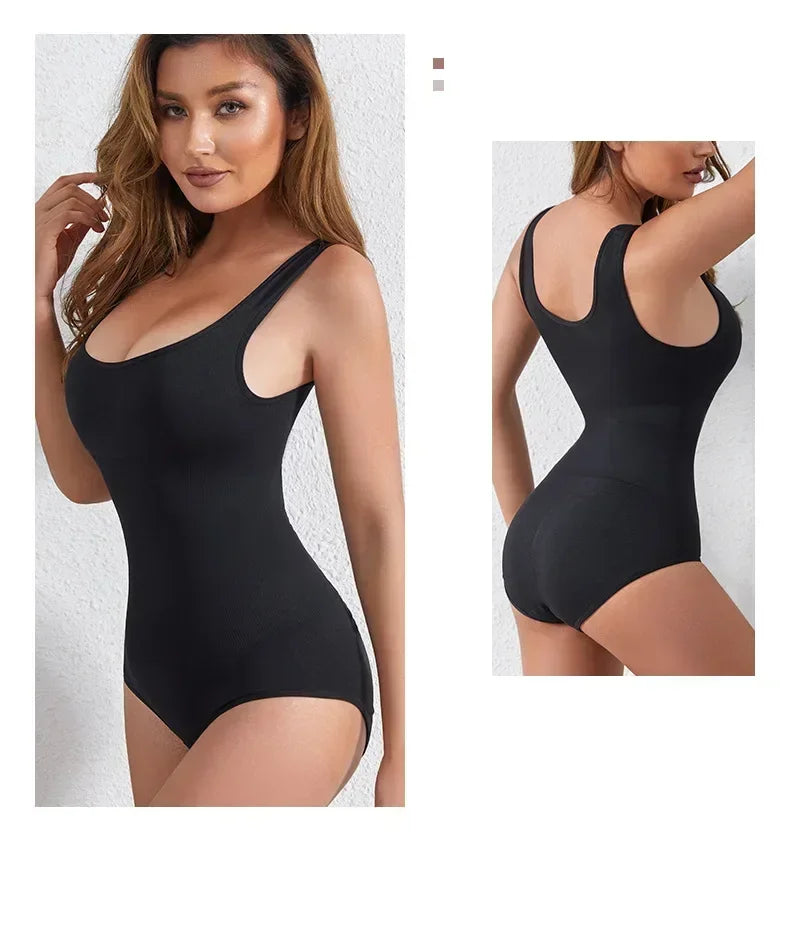 Body Shapewear for Women Seamless Solid Shaping Full Bodysuit Crew Neck Tummy Control Slimming Body Shaper Underwear & Shapewear